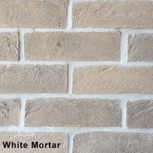 Weathered Sand Stock Brick Slip Off White Mortar